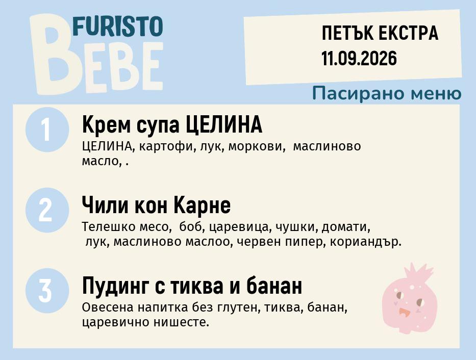 Меню 11.09 Екстра Bebe 200гр.