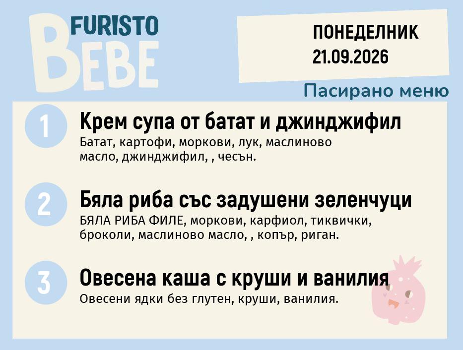 Меню 21.09 Bebe 200гр.