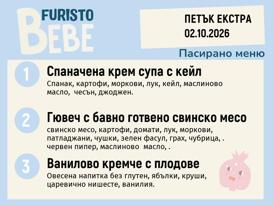 Меню 02.10 Екстра Bebe 200гр.