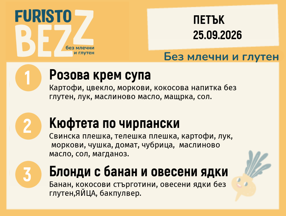 Меню без млечни и глутен 25.09 200гр.