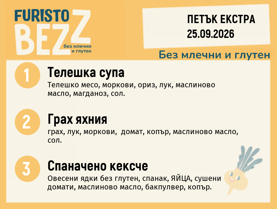 Меню без млечни и глутен Екстра 25.09 200гр.