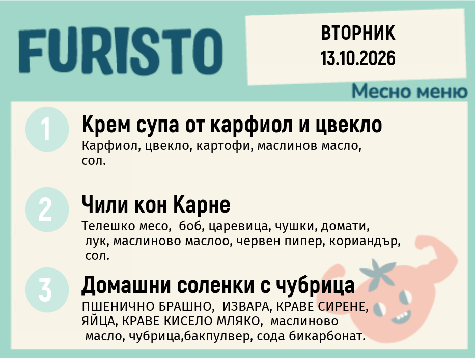 Меню 13.10 месно 200гр.