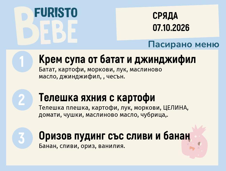 Меню 07.10 Bebe 200гр.