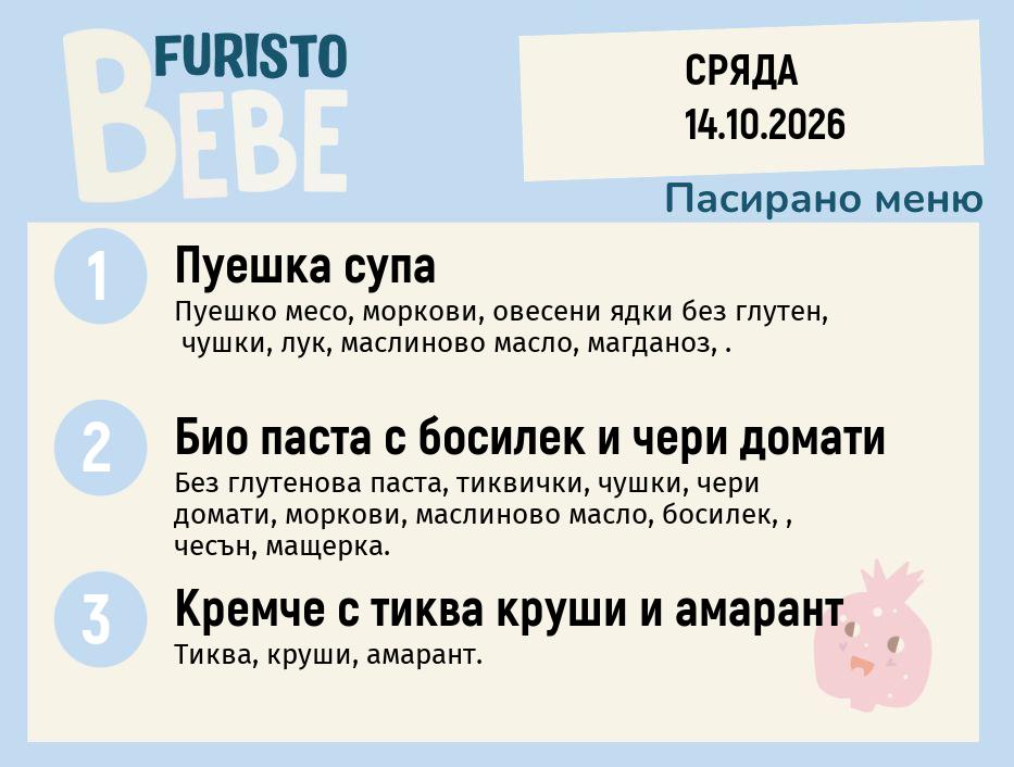 Меню 14.10 Bebe 200гр.