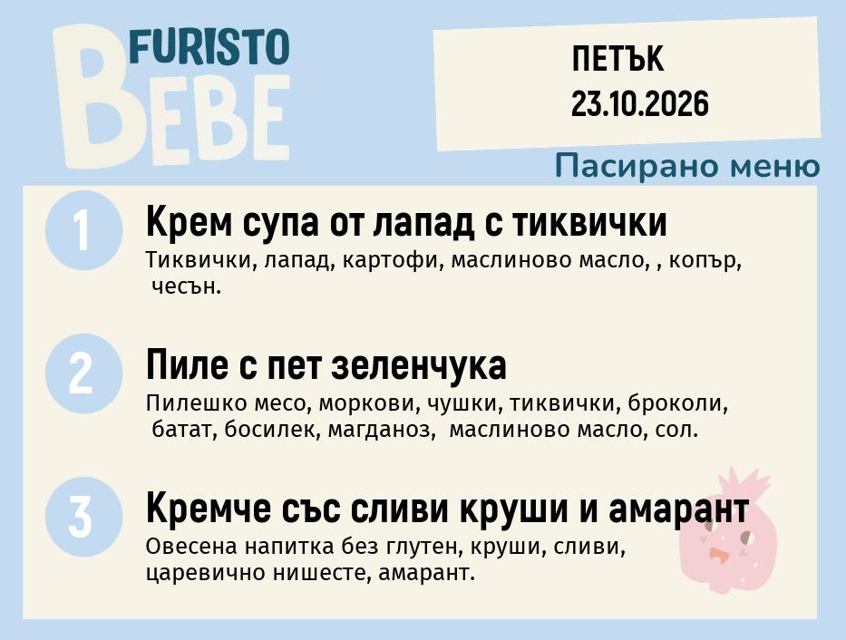 Меню 23.10 Bebe 200гр.