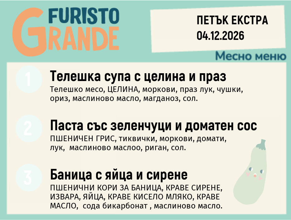 Меню 04.12 Екстра месно 300гр.