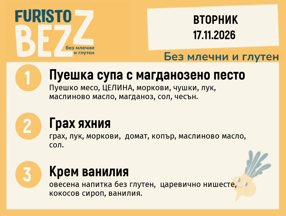 Меню без млечни и глутен 17.11 200гр.