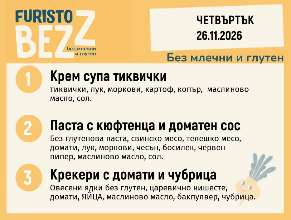 Меню без млечни и глутен 26.11 200гр.