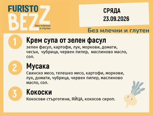 Меню без млечни и глутен 23.09 200гр.